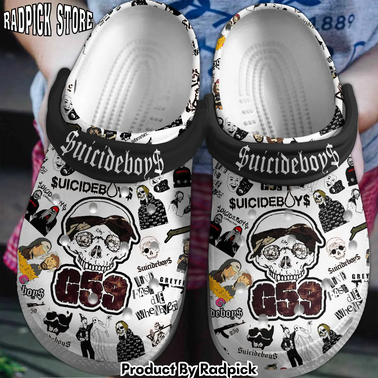 Radpick suicideboys music crocss crocband clogs shoes comfortable for men women and kids footwearelite exclusive c4s rp6521090